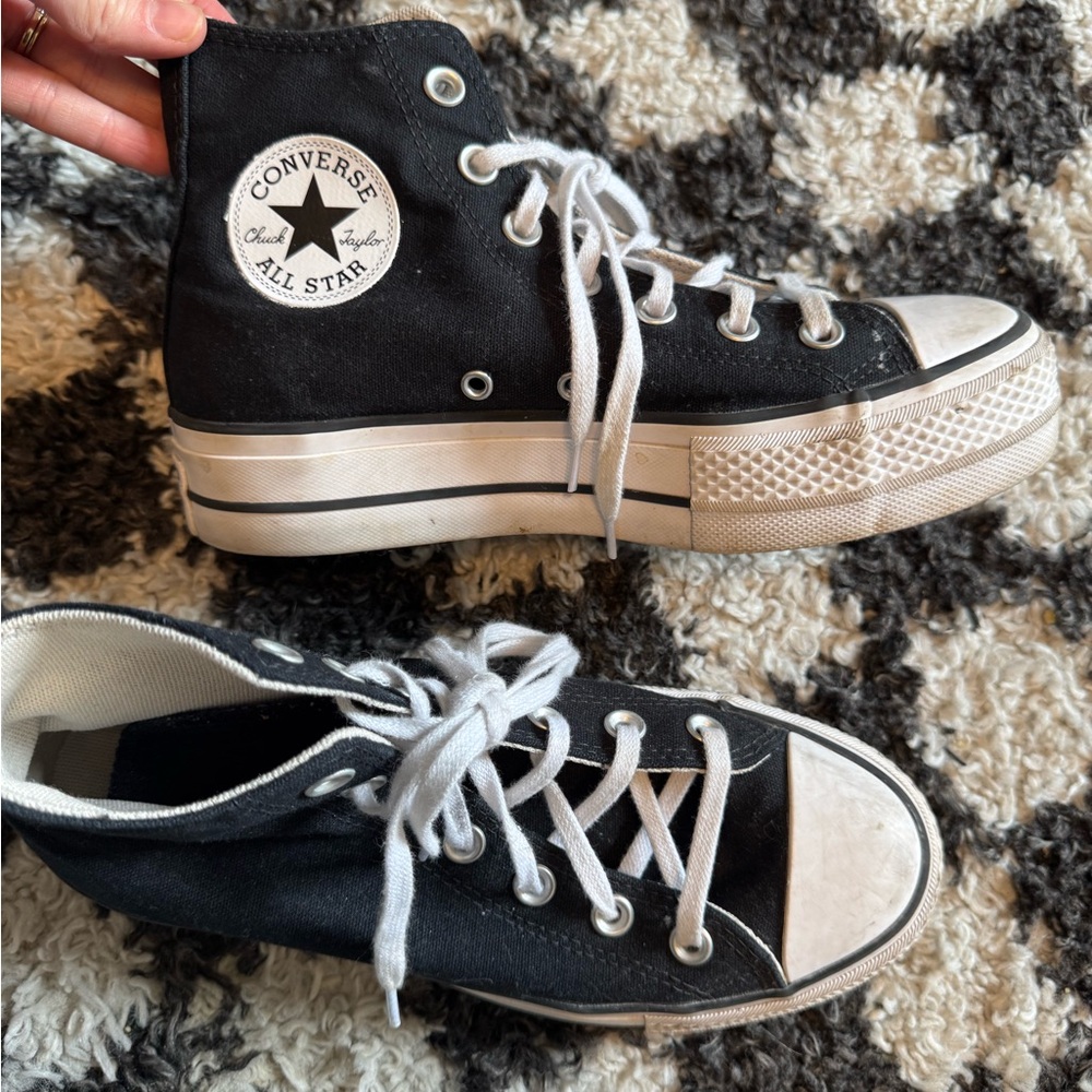 Converse Black and White Platform Sneakers